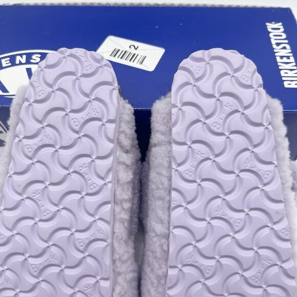 Birkenstock Arizona Big Buckle Shearling Teddy Sandals Fog Purple Womens EU 37 - Picture 12 of 13